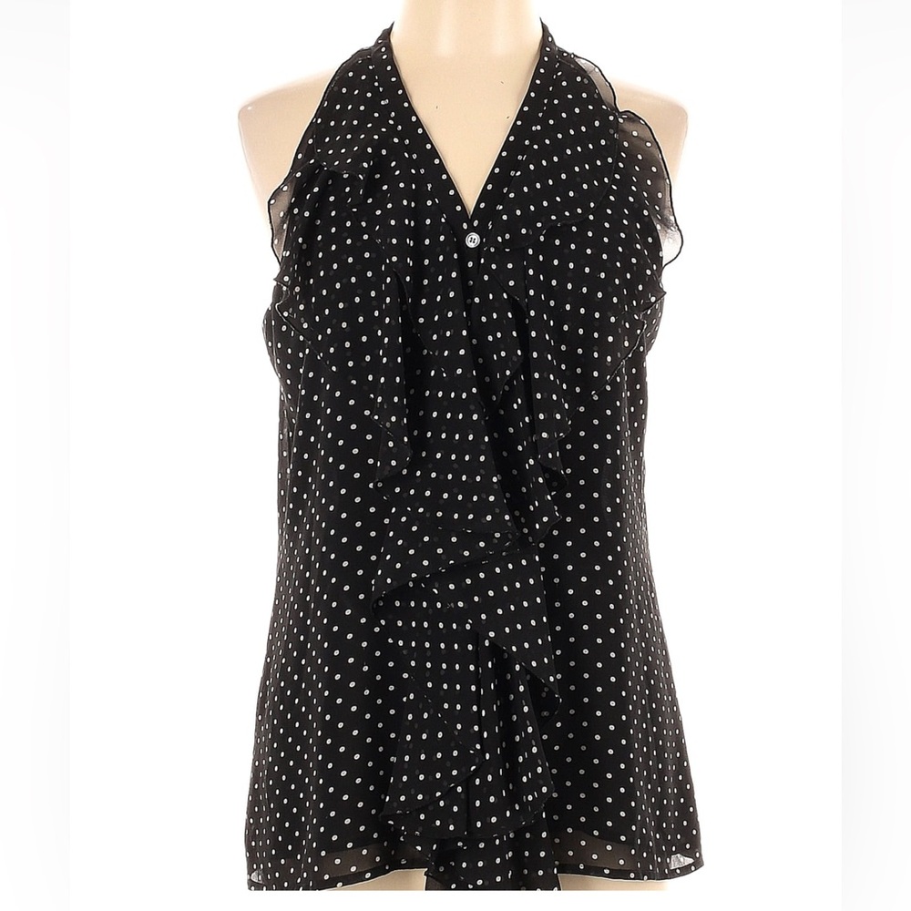 Vince Camuto Black and White Polka Dot Top
